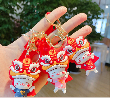 Creative and cute cartoon fashioned lion keychain fashion car