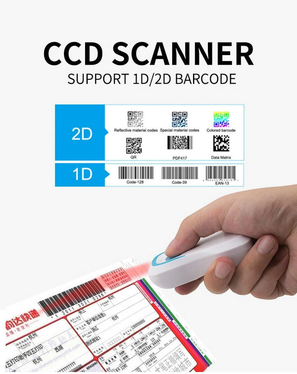 Portable Wireless Bluetooth+2.4G 2D Barcode Scanner+ Card Reader HR58