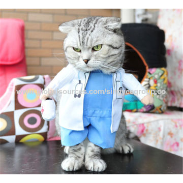 Cat Pet Clothes Police Nurse Cow-boy Funny Upright Costume