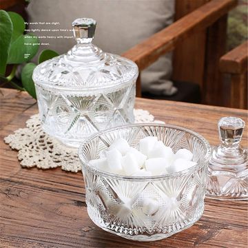 Crystal Clear Glass Cookie Jar With Lid