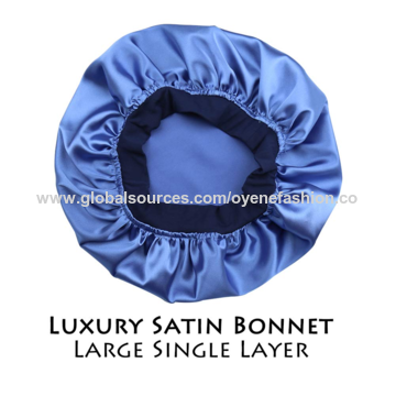 1 Pièces Bonnet Satin Cheveux Nuit, Chapeaux de Sommeil, Bonnet Nuit  Extensible Bonnet Soie Cheveux Nuit pour Soin Cheveux (A-Noir)