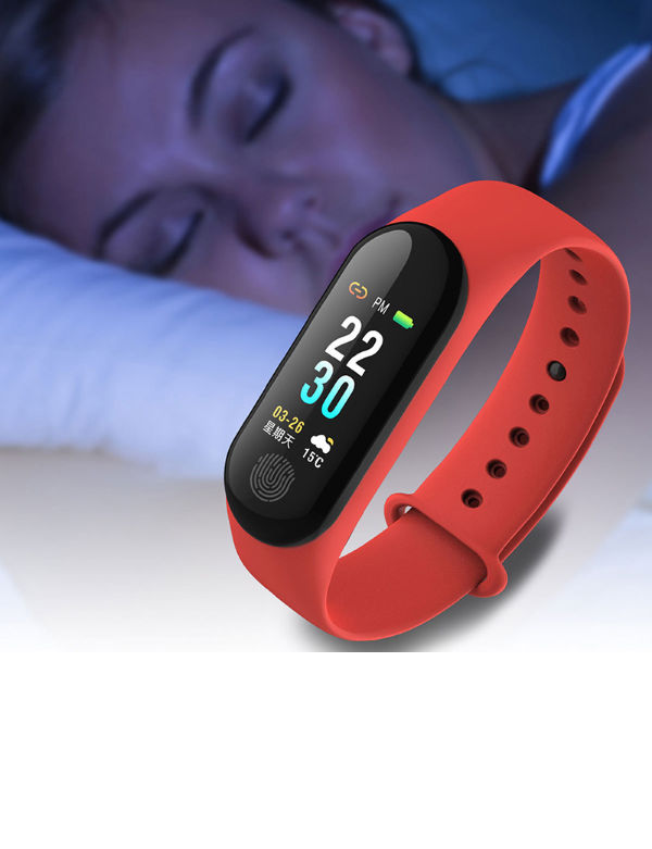 China M3 Sports Blood Pressure Algorithm Smart Watch Band on Global