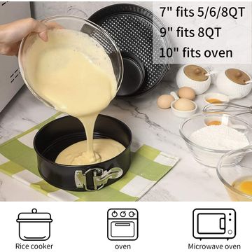 Springform Pan Bread Mold Carbon Steel Non-Stick with Removable Loose Base  Leak-Proof Bakeware Dishwasher Safe for Home Kitchen