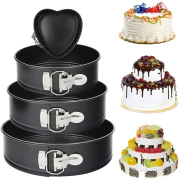 Cake Pan Set Of 3 (4 7 9 Inch) - Round Nonstick Baking Pans Spring Form For  Cheesecake, Tier Wedding Cakes, And More - Removable Bottom, Leakproof