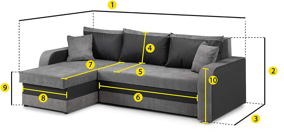 Sectional Sofa Bed With Storage, Fabric And Faux Leather Corner Sofa Bed Ikea