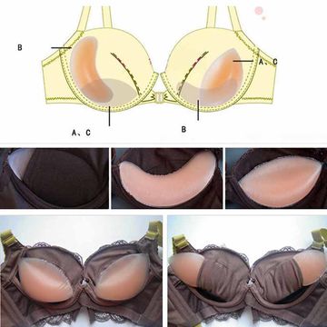 JUMBO SIZE Silicone Enhancer Insert Pads Bikini Bra Breast Push Up Washable  ND