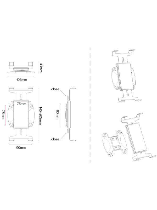 Vmounts Stands for Tablet Aluminum VESA 75x75 stand for iPad, aluminum tablet stand Buy China