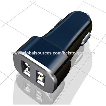 S60 Car chargers 2USB,2.4A in Aluminum housing