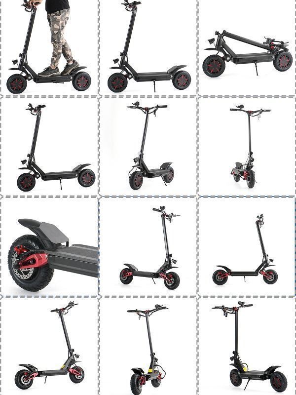 Compre Patinete Eléctrico De 11 Pulgadas Con Doble Motor Plegable 3600w,  Scooter Eléctrico Todoterreno Para Adultos Con Asiento y Scooter Eléctrico  Con Asiento de China por 710 USD