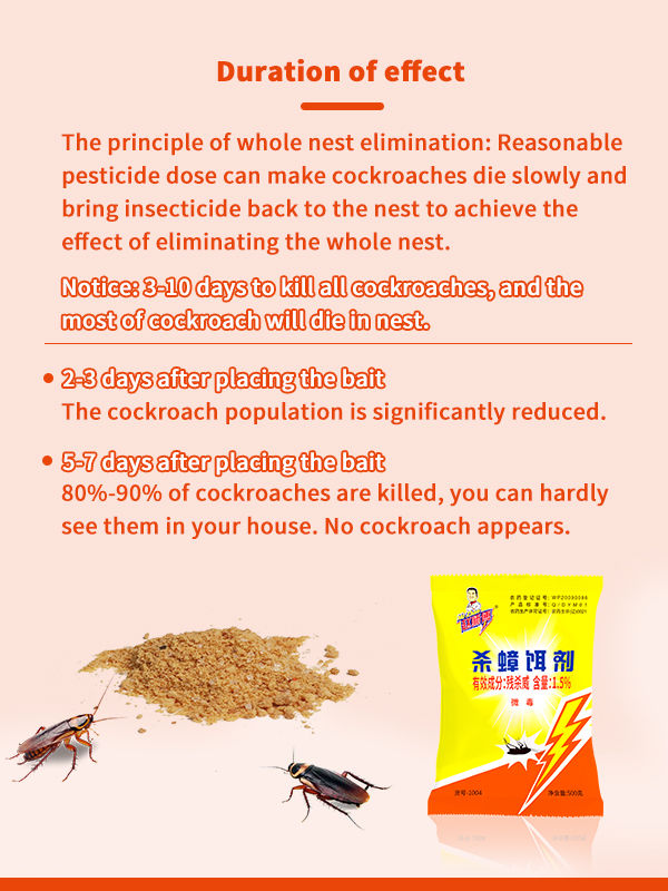 1 Box Cockroach Killing Bait Powder Quick Instant Kill Family Roach 50 Sachets 
