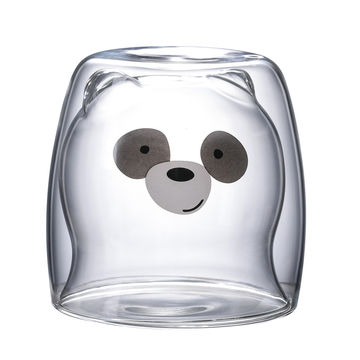 250ML Creative Cartoon Bear Coffee Mug Cute Animal Double Glass