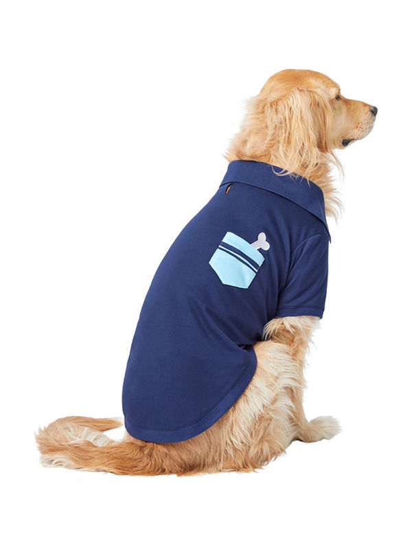 China Polo dog shirts blank clothes with accent pocket cotton polyester