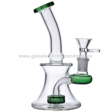 China 6 inch Bent Neck Mini Bong Showerhead Matrix Perc Smoking Water ...