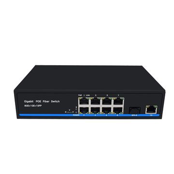 8 Port Full Giga Poe Switch with 1 Fiber Uplink - China Poe Switch and 8+1  Poe Switch price