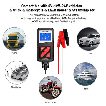 Testeur de batterie de voiture 2 en 1 12 V 24 V testeur de charge de  batterie pour camions voitures, test de l'état de la batterie et analyseur  de