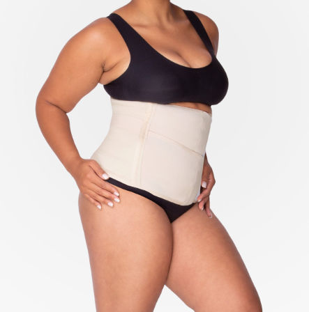 Plus Size Sports Coset, Women's Plus Durable Zipper Wrap Waist Trainer  Tummy Control Shaper