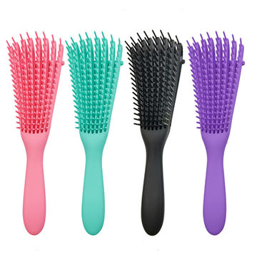 Hod Health & Home Detangling Scalp Massaging Octopus Comb Hairbrush for Women Black