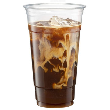 16 oz Clear Plastic Cup - Iced Cold Drink Coffee Tea Juice Smoothie Bubble Boba Frappucino, Disposable, Mediuim size, No Lid [50 Pack]