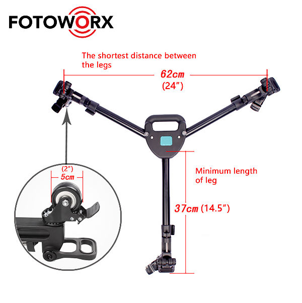 China Photography Professional Heavy Duty Tripod Dolly for DSLR Camera