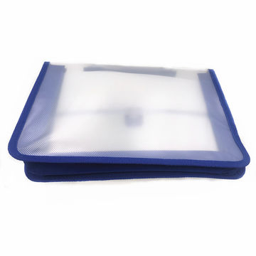 China PP Expanding File Folder with Plastic Handle Buckle and Sewed ...