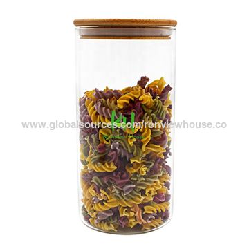 Buy Wholesale China Glass Canisters Glass Jars Set Spice Jars With Wood  Airtight Lids Small Food Storage Containers & Glass Canisters at USD 1.65