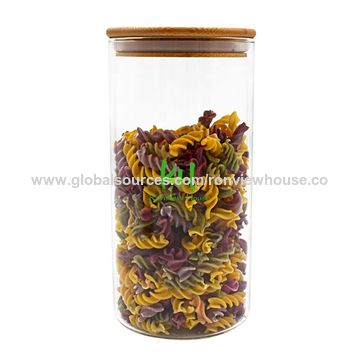 Buy Wholesale China Glass Canisters Glass Jars Set Spice Jars With Wood Airtight  Lids Small Food Storage Containers & Glass Canisters at USD 1.65