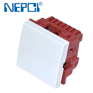 NEPCI Interrupteur mural simple 250V 10A 45*45mm avec panneau PC XJY-QB-02-101 - Interrupteur unipolaire pour montage mural