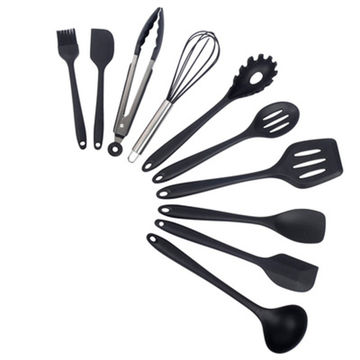 14pcs Kitchen Silicone Cooking Utensils Set,Non-Stick,Wooden Handle,White 