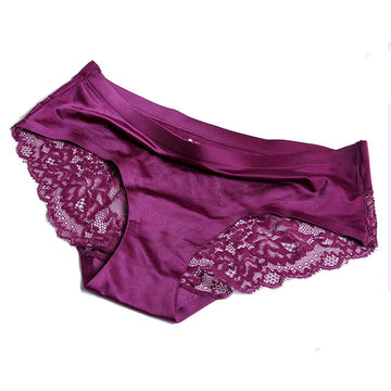 Women Soft Silk Satin Lace Panties G-String Lingerie Underwear Brief  Knickers