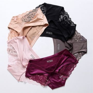 SP&CITY European Style Mill Silk Lace Cute Panties For Women Sexy