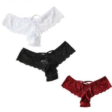 Buy Wholesale China Wholesale Sexy Underwear Plain V Shape Lace Hollow Out  Women's Panties & Panties at USD 1.5