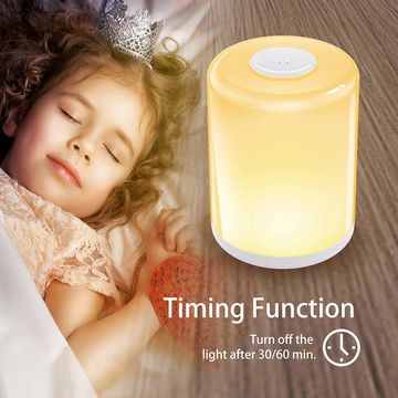 Lampe de chevet LED pour enfants, lampe de chevet d'hôtel avec variateur tactile, veilleuse à changement de couleur RVB