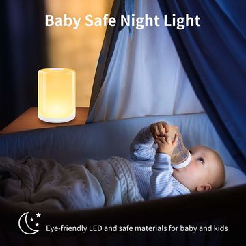 Lampe de chevet LED pour enfants, lampe de chevet d'hôtel avec variateur tactile, veilleuse à changement de couleur RVB