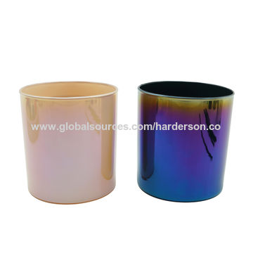 Iridescent candle containers luxury purple candle vessels decoration