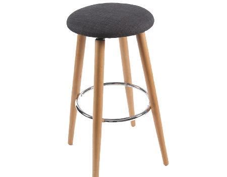 Round Seat Fabric Cover Bar Stool Chair, Round Wood Seat Bar Stools
