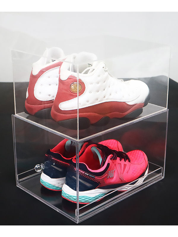 China Custom clear shoe display case acrylic shoe display box on Global