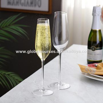 Double-Walled Champagne Flutes Clear Glass Unique Champagne Glasses for Champagne or Sparkling Wine, Size: One Size