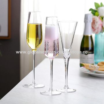 Double-Walled Champagne Flutes Clear Glass Unique Champagne Glasses for Champagne or Sparkling Wine, Size: One Size