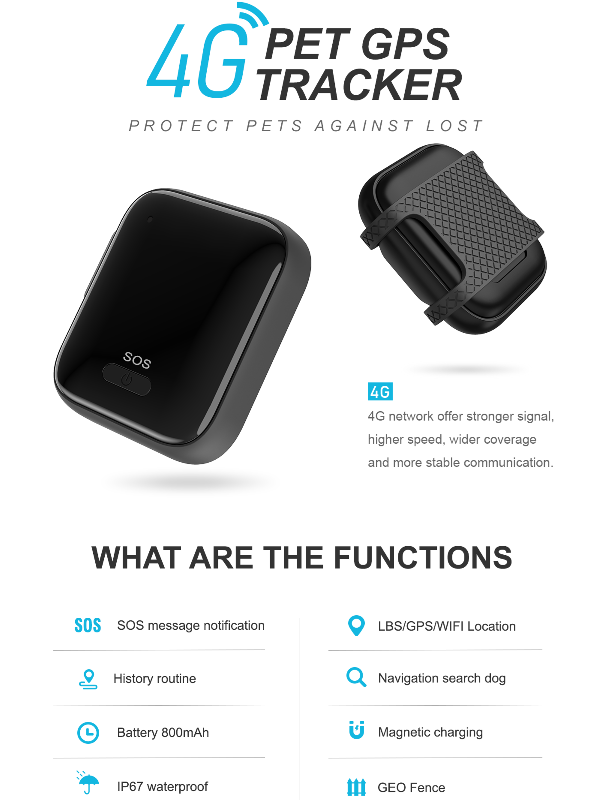 Pets Smart Mini GPS Tracker Anti-Lost Waterproof Tracer For Pet Dog Cat ...