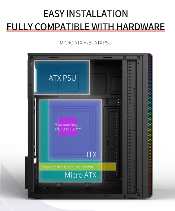 Ref Case Pc China Computer cases towers rgb pc case gaming pc computer cabinet for ...