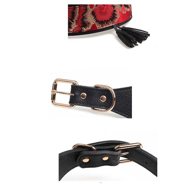 Dior - Leather PU Dog Collar - Black