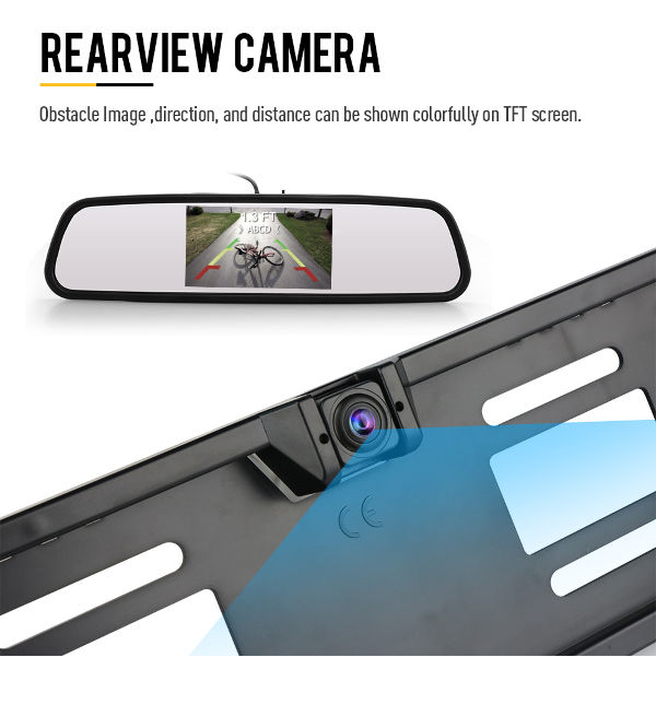 China EU License Plate 2 Ultrasonic Car Reverse Parking Sensor with