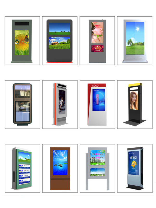 IP65 rated 43 inch free standing outdoor digital signage display with