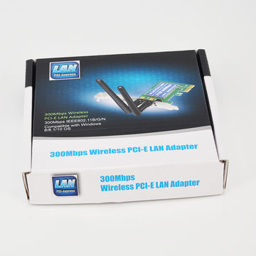 Carte réseau sans fil, adaptateur de bureau PCI 300 Mbps Carte réseau WiFi  802.11b/g/n avec deux antennes pour WIN