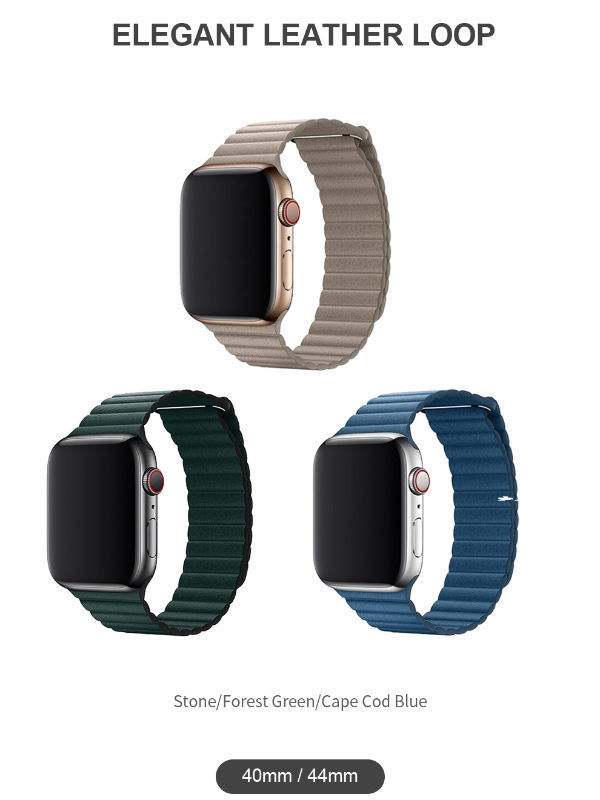 forest green leather loop