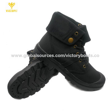 Compre Botas De Combate Militares Y Policiales Tácticas Protectoras Y  Seguras y Zapatos De Cuero De Microfibra de China por 20 USD