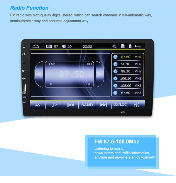 China Universal 9.0" 1din Car Stereo Video Multimedia Radio MP5 Player
