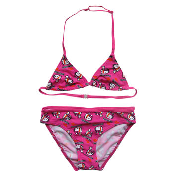 China Adjustable strap kids girls triangle swimming tankini bikini set ...