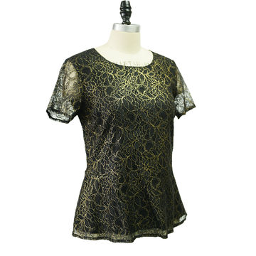 Compre Blusa De Encaje Con Bordado De Guipur Para Mujer, Con