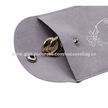 China Factory Microfiber Jewelry Pouches, Foldable Gift Bags, for